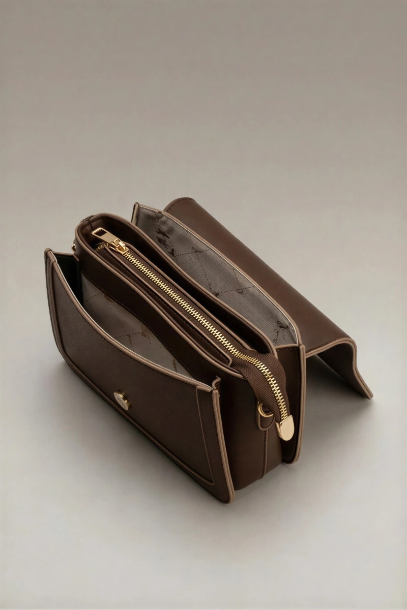 Üçgen Model Kahve Camel Renk Kadın Çanta