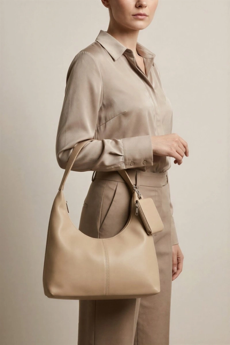 Bej Renk Cüzdanlı Model Kadın Çanta