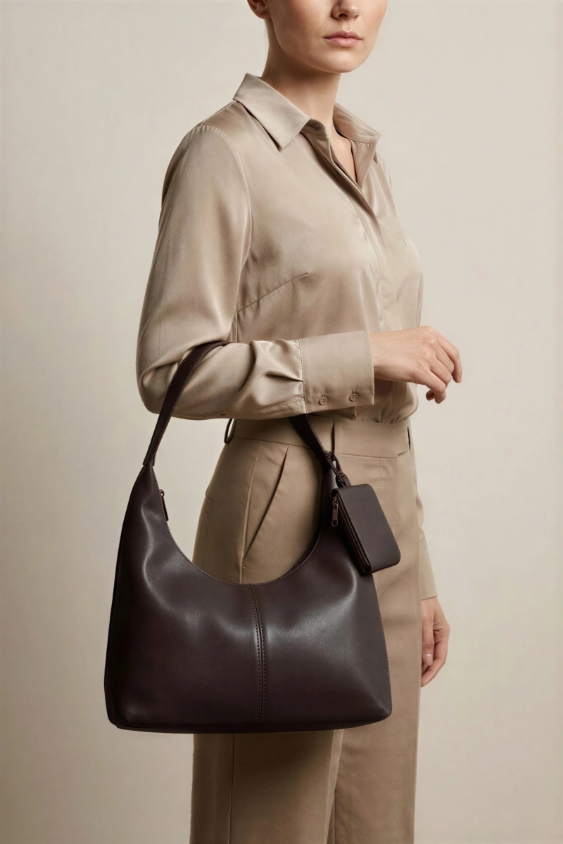 Acı Kahve Renk Cüzdanlı Model Kadın Çanta