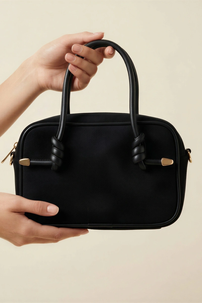 Chicago Model Siyah Renk Süet Kol Çantası