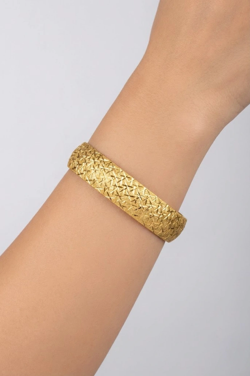 Cam Kırığı Model Gold Altın Kaplama Bilezik