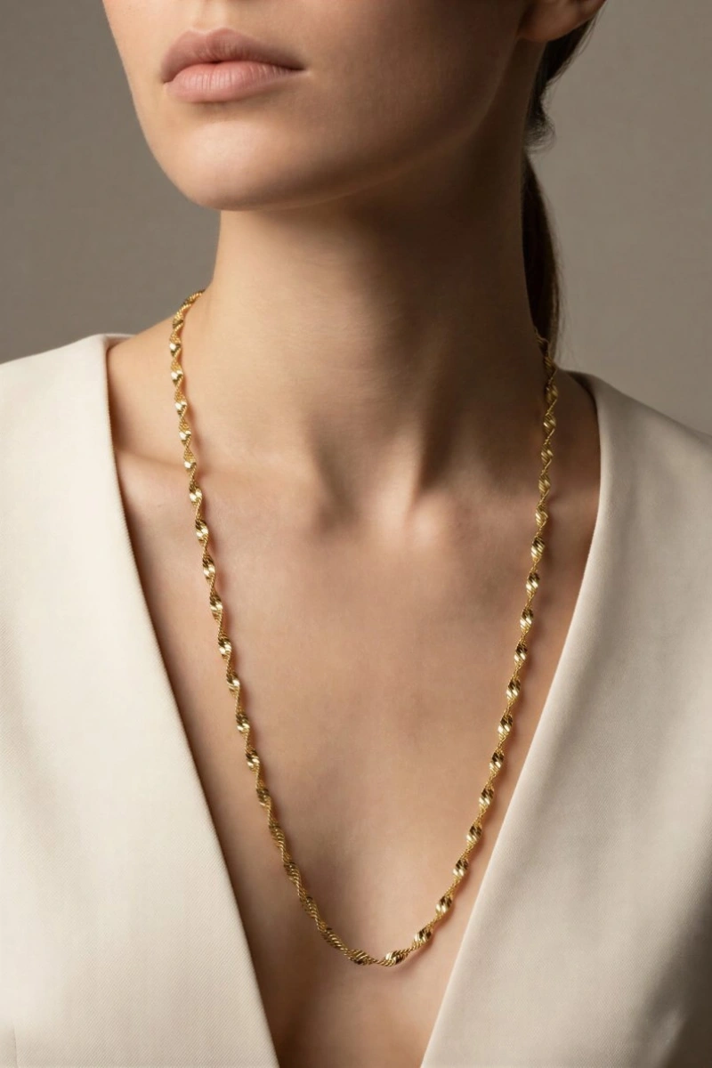 Sarmal Model Gold Altın Kaplama Kolye