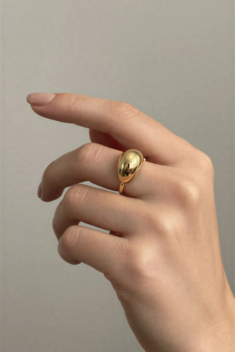 Tombul Model Gold Altın Kaplama Yüzük