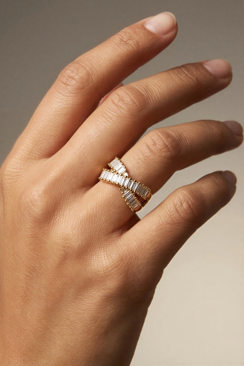 Sonsuzluk Su Yolu Model Gold Altın Kaplama Yüzük