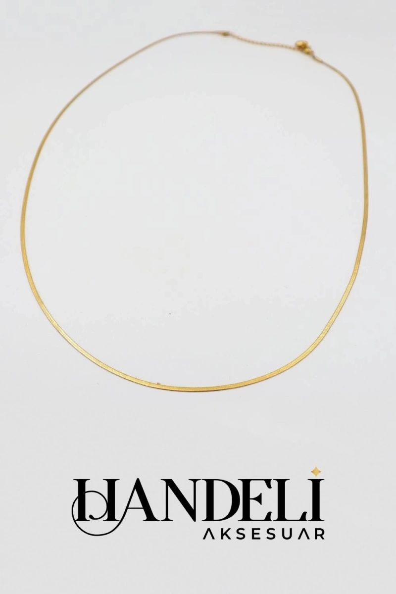 İnce Uzun İtalyan Gold Altın Kaplama Kolye