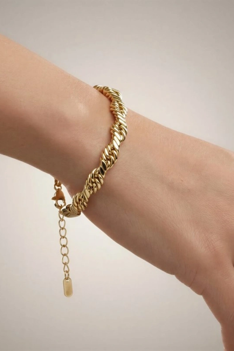 Saros Model Gold Altın Kaplama Bileklik