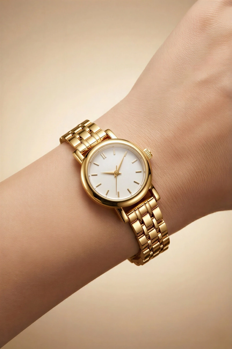 London Model Gold İçi Beyaz Kadın Kol Saati