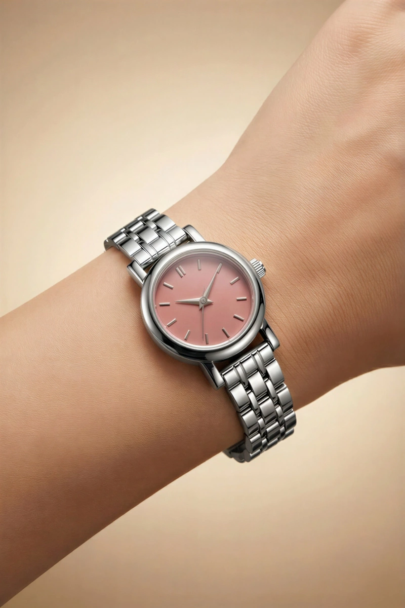 London Model Beyaz İçi Pembe Kadın Kol Saati