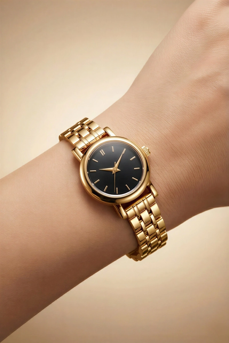 London Model Gold İçi Siyah Kadın Kol Saati