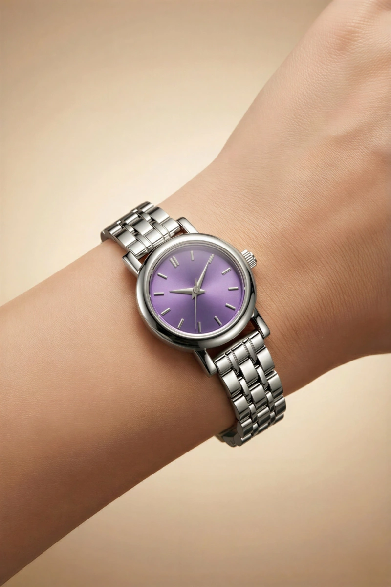 London Model Beyaz İçi Lila Kadın Kol Saati