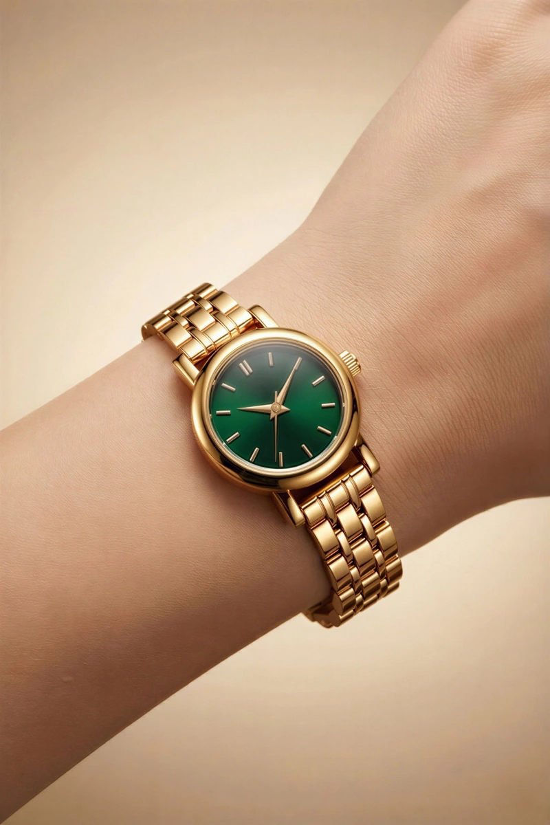 London Model Gold İçi Yeşil Kadın Kol Saati