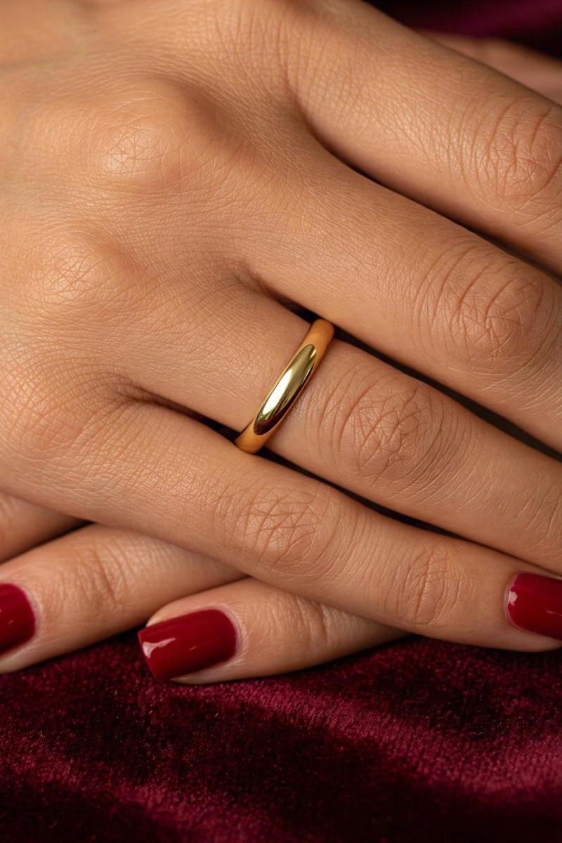 Alyans Model Gold Altın Kaplama Yüzük