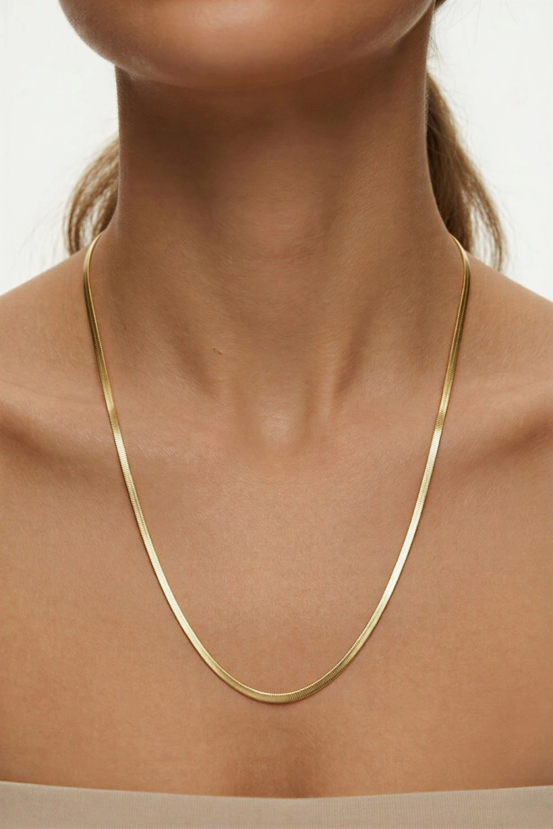 İnce Uzun İtalyan Gold Altın Kaplama Kolye