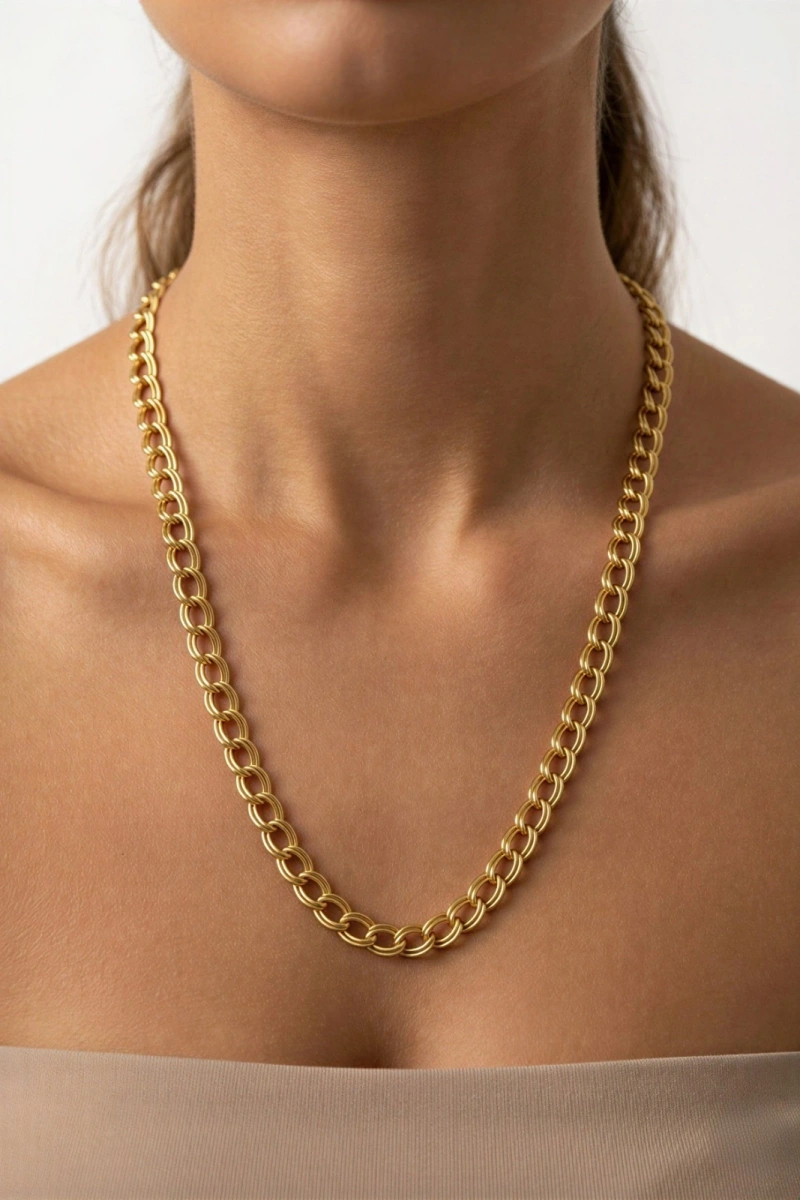 Samanyolu Model Gold Altın Kaplama Çelik Kolye