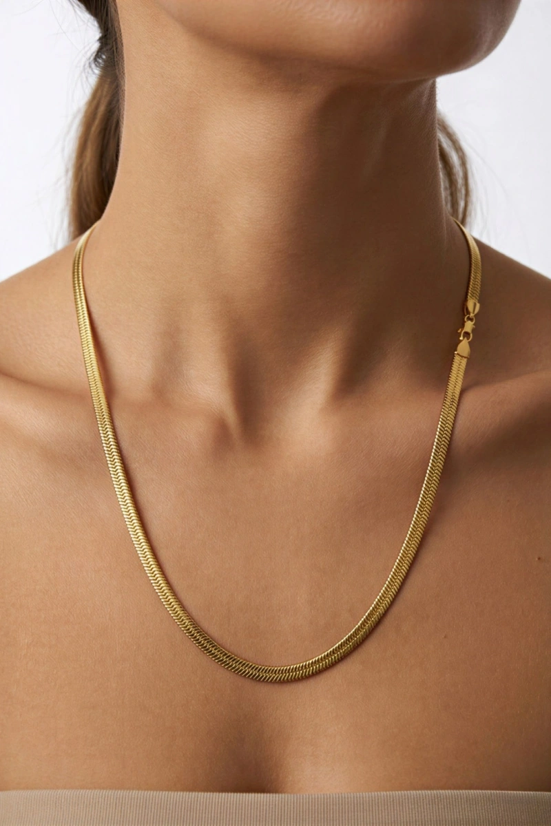 Uzun Kalın İtalyan Model Gold Altın Kaplama Kolye