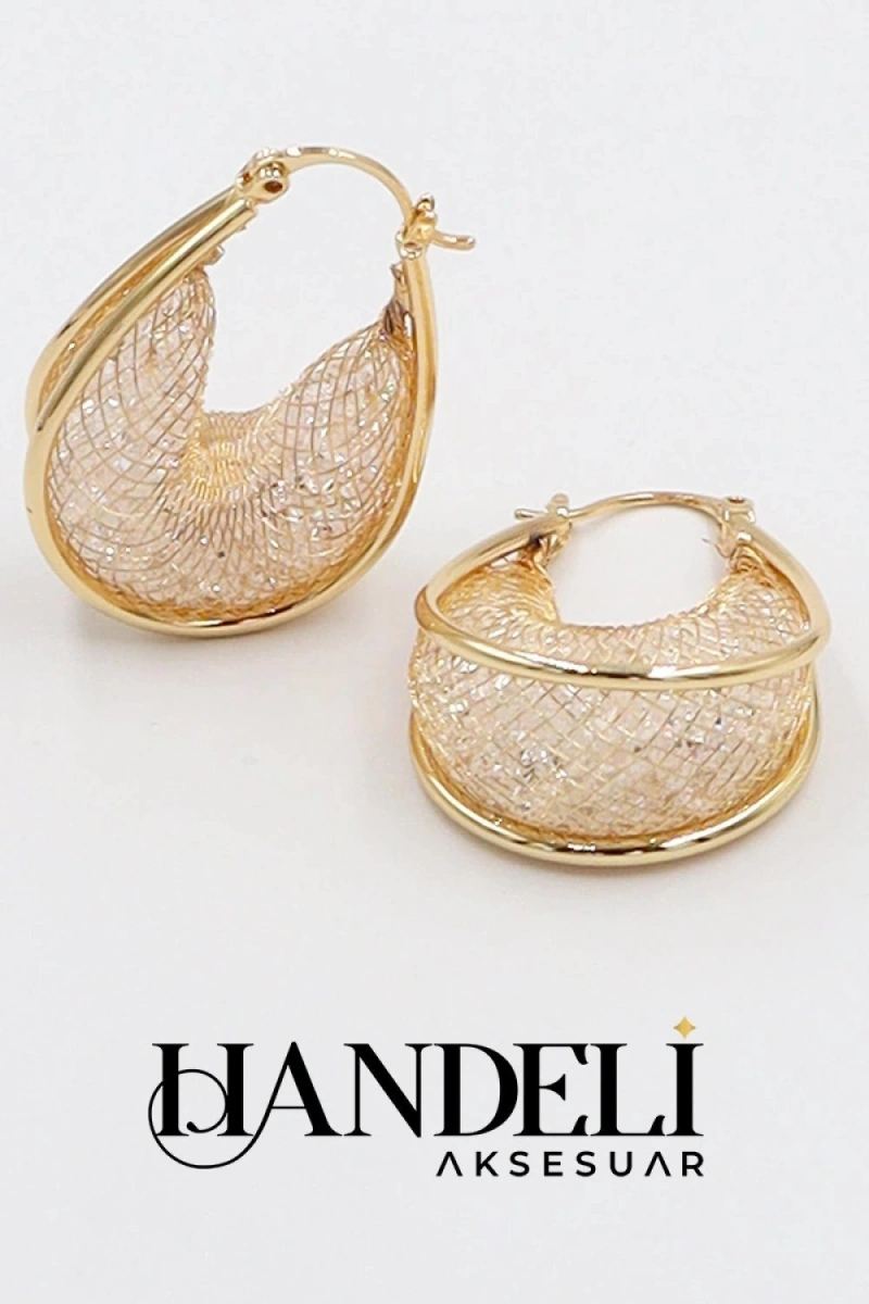 Balon Model Gold Altın Kaplama Küpe