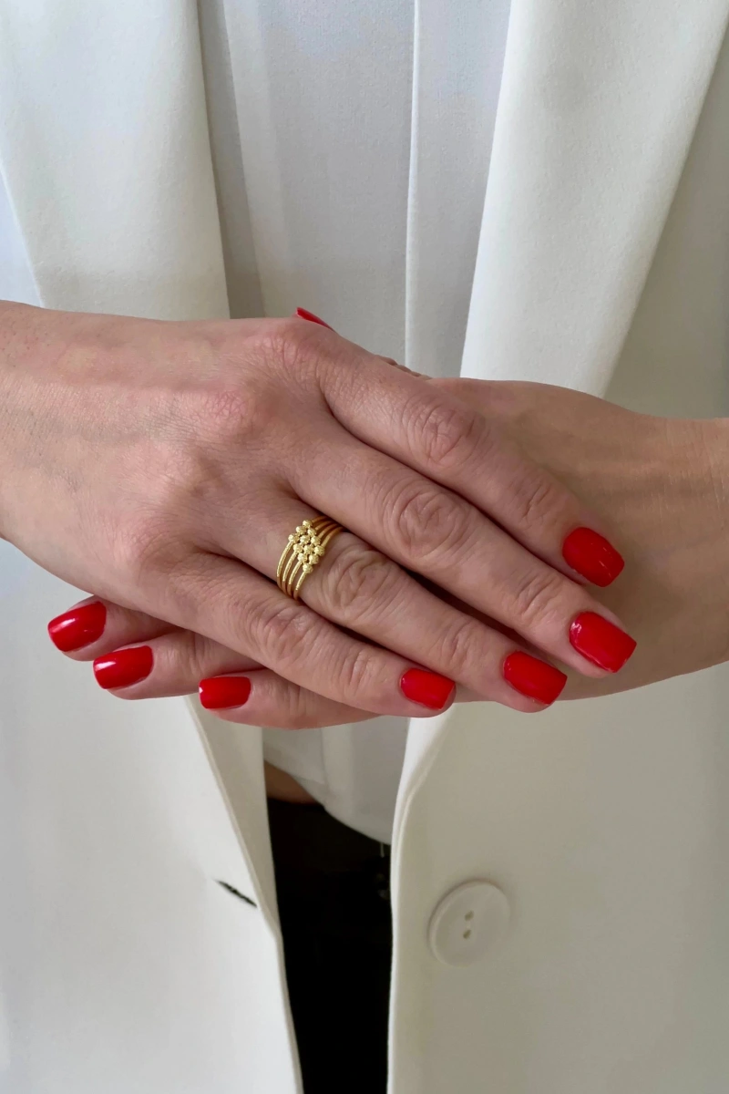 Dorika Sıralı Model Altın Kaplama Yüzük