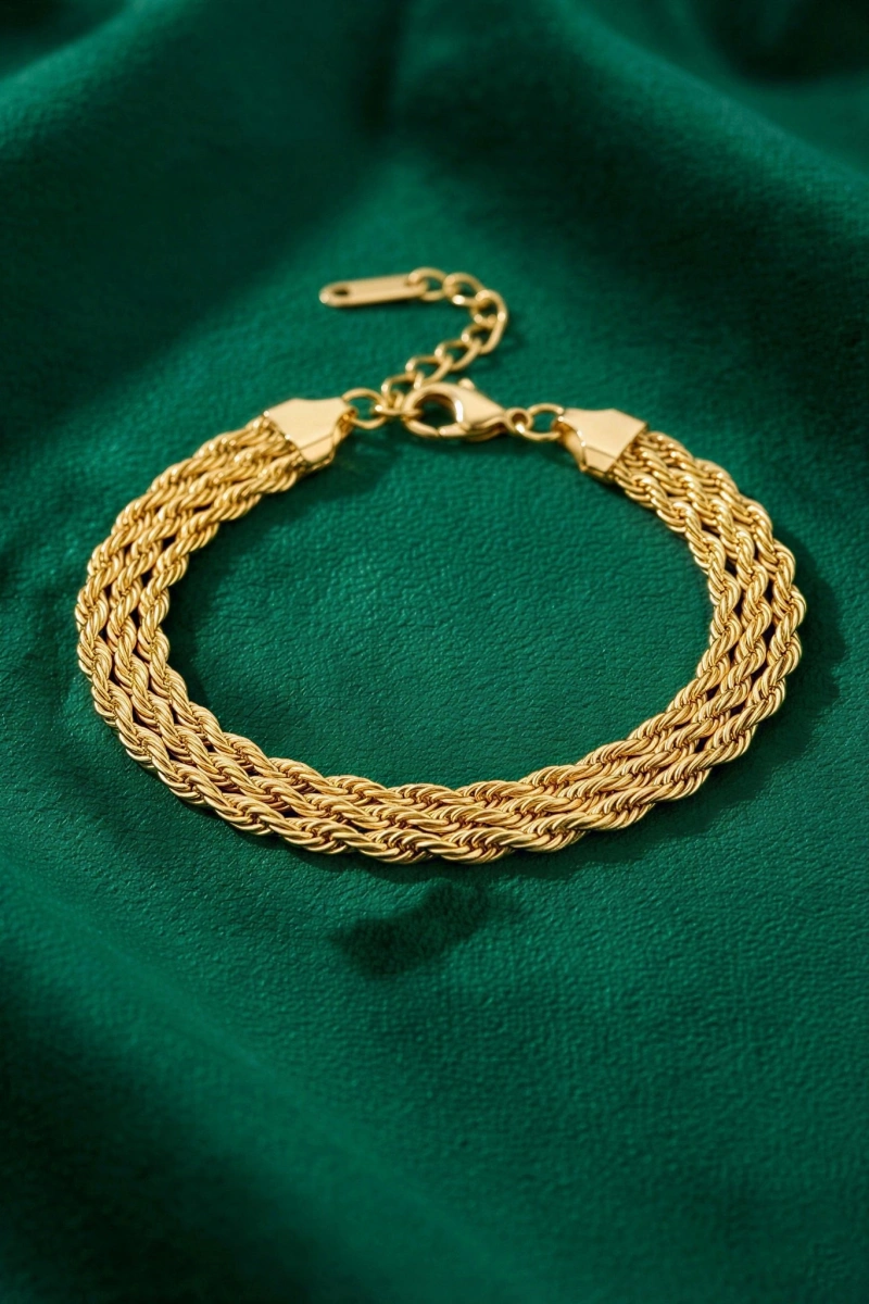 Üç Sıra Burgu Model Gold Altın Kaplama Kuyumcu Model