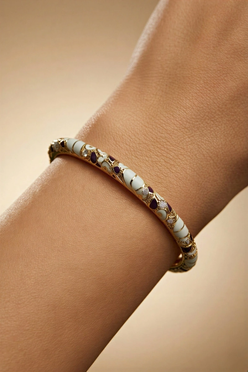 Su Yeşil Renk Mineli Model Altın Kaplama Bileklik