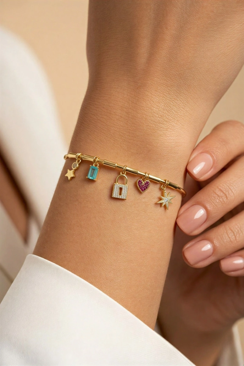 Yay Model Kilit Model Gold Altın Kaplama Bileklik