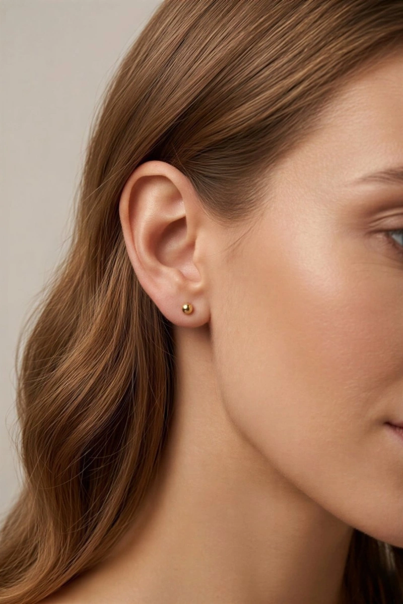 Dorika Model Gold Altın Kaplama Küpe