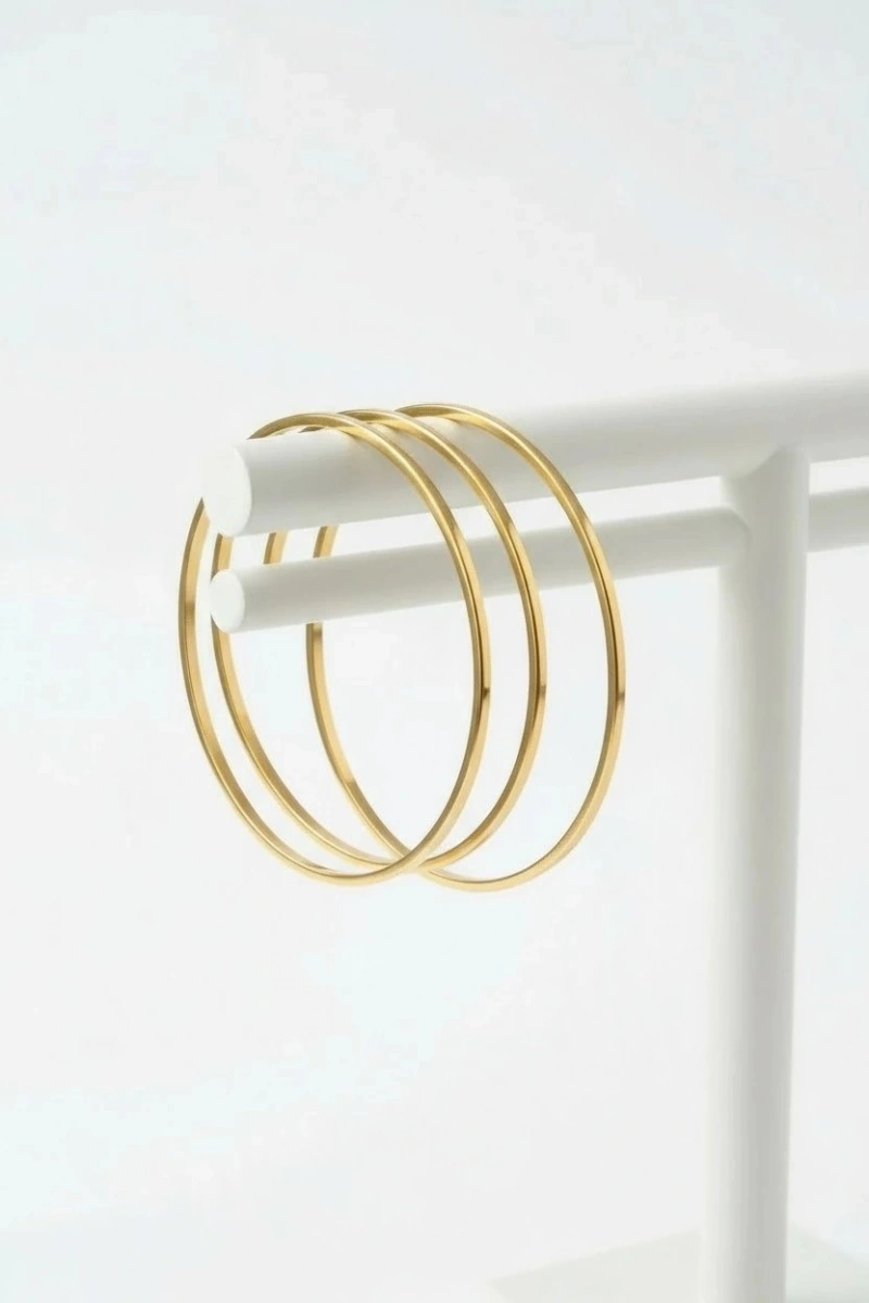 Üçlü Ajda Model Gold Altın Kaplama Bileklik