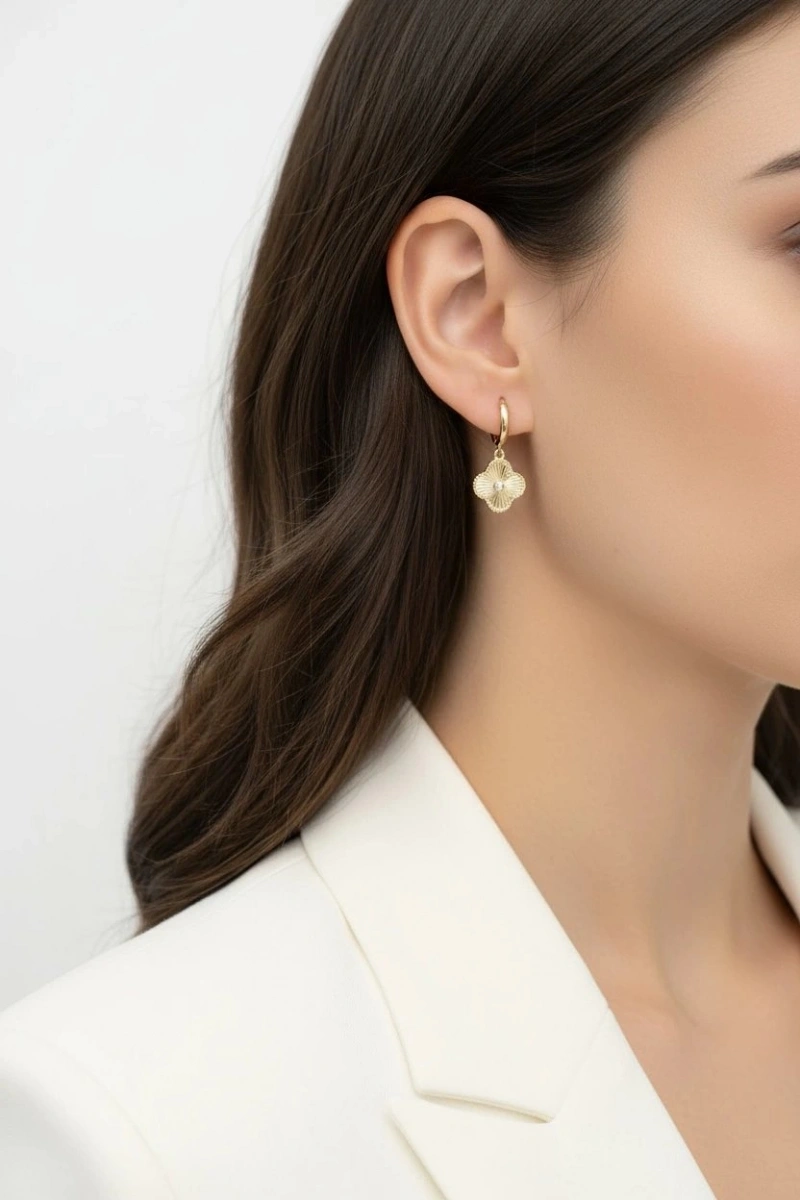 Ataç Model Gold Altın Kaplama Küpe