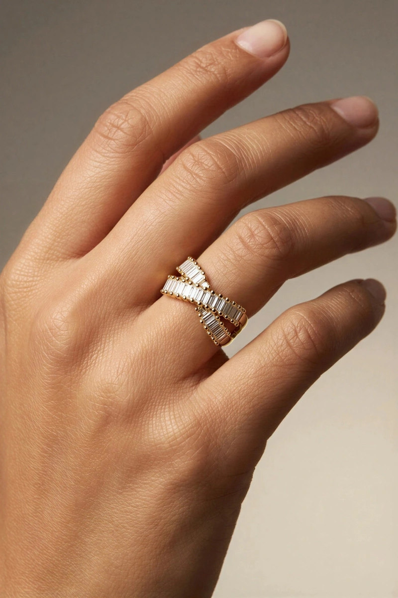 Sonsuzluk Su Yolu Model Gold Altın Kaplama Yüzük