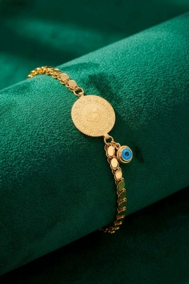 Çeyrek Model Arpa Zincir Detay Gold Altın Kaplama Kuyumcu Model