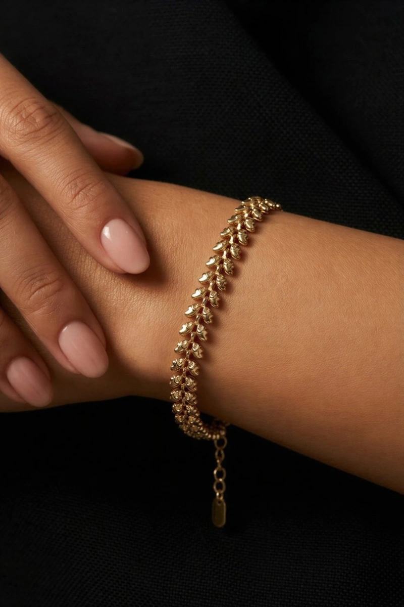 Çınar Model Gold Altın Kaplama Bileklik