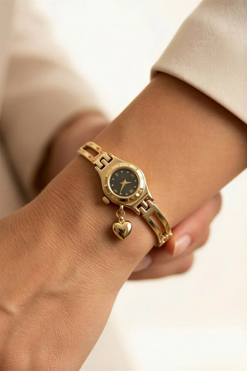 Sion Model Gold İçi Siyah Kadın Kol Saati