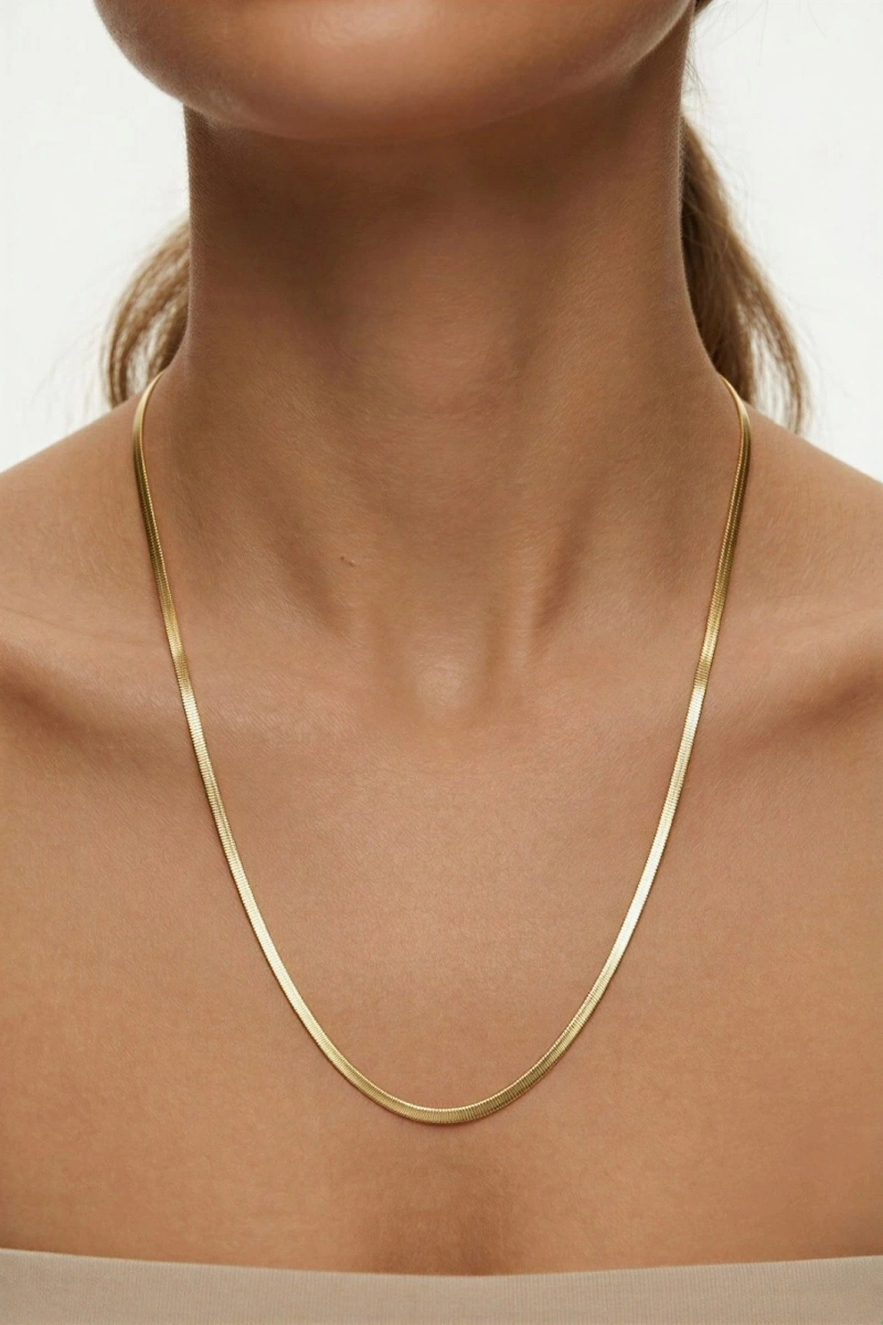 İnce Uzun İtalyan Gold Altın Kaplama Kolye