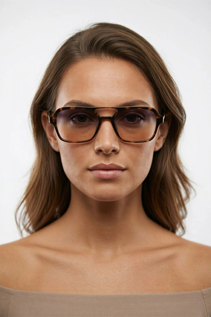 Leopar Model Yarı Saydam Kadın Güneş Gözlüğü