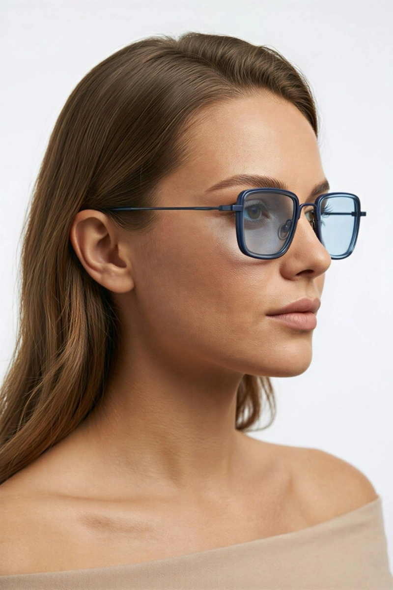 Kare Model Mavi Kadın Güneş Gözlüğü