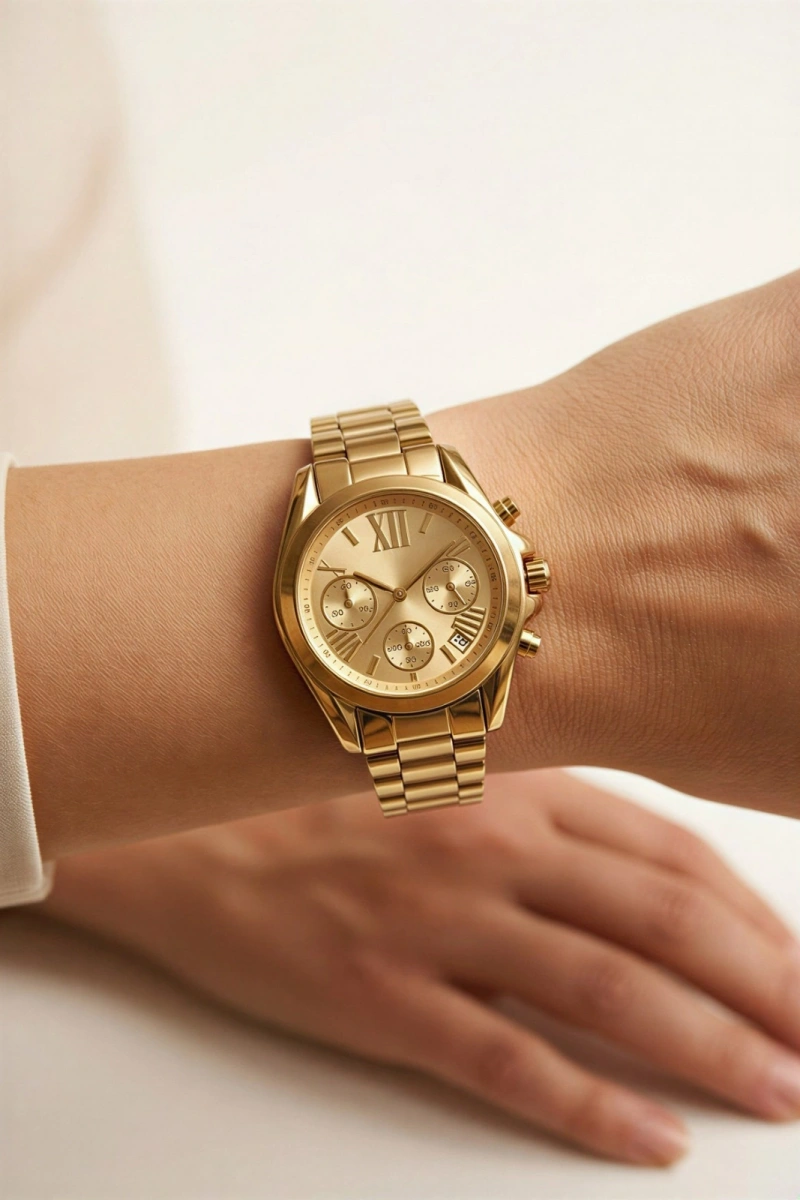 Kapalı Gold Kordon Roma Rakam Gold Kadran Detay Gold Kadın Kol Saati