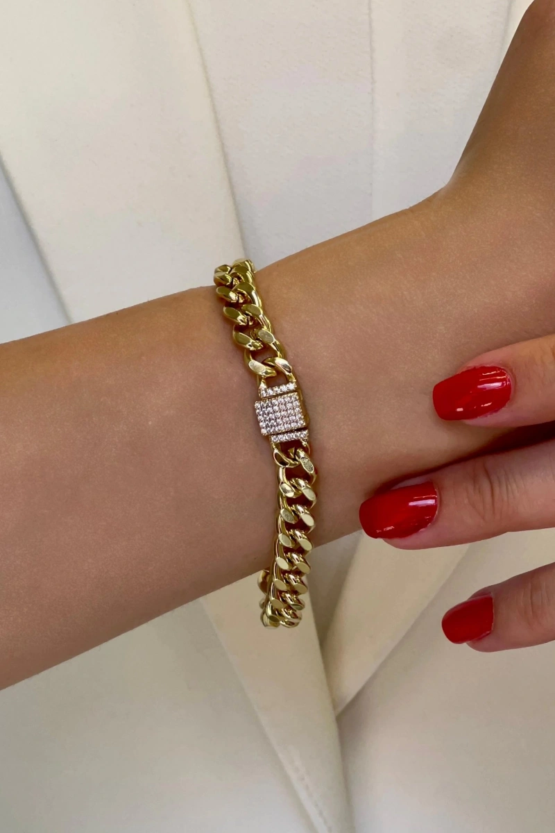 Taş Detay İnce Gurmet Model Kolye ve Bileklik Set