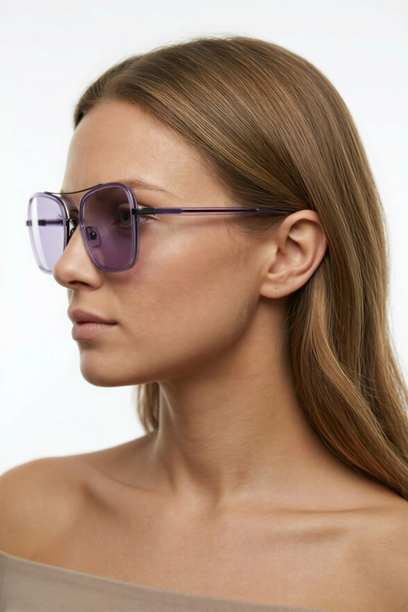 Mor Cam Kadın Güneş Gözlüğü