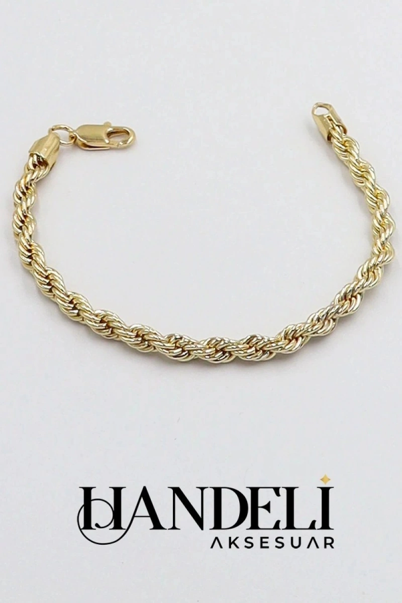 Kuyum Burgu Model Gold Altın Kaplama Bileklik