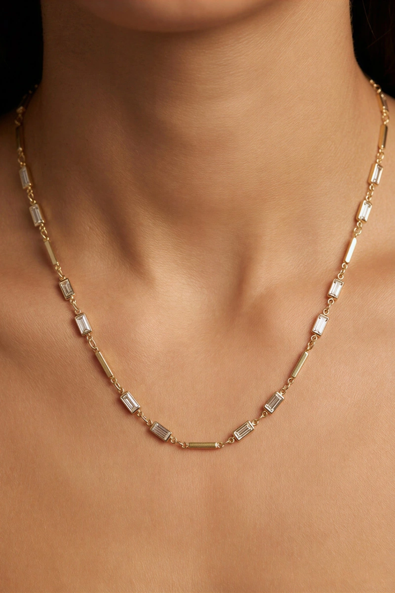 Baget Model Gold Altın Kaplama Kolye