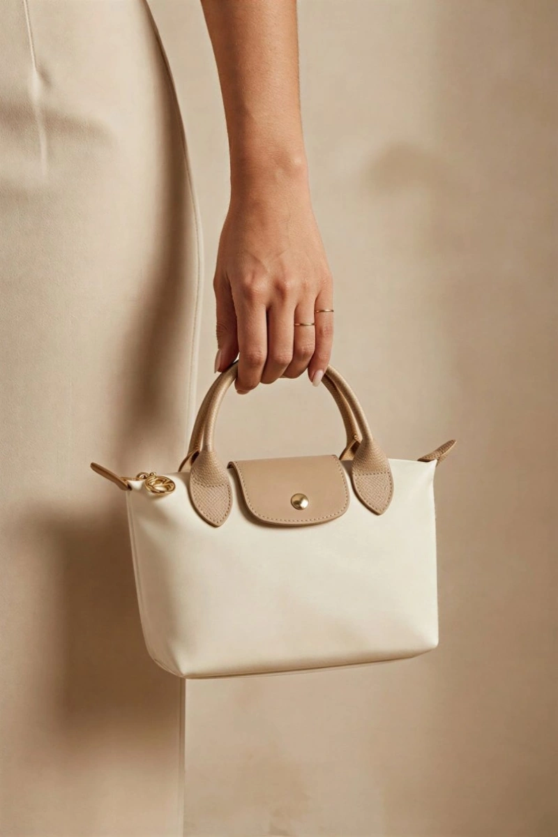New York Model Ekru Renk Kadın El Çantası