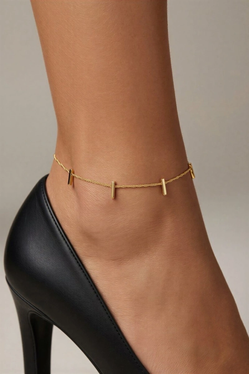 Sütun Model Gold Altın Kaplama Halhal