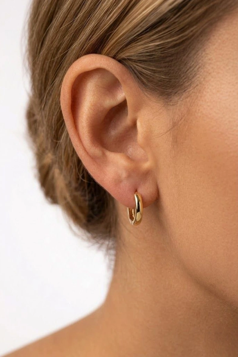 KÜÇÜK HALKA MODEL GOLD ALTIN KAPLAMA KÜPE