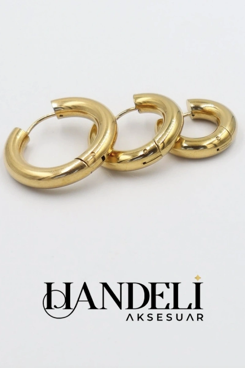 Boru Model Üçlü Küpe