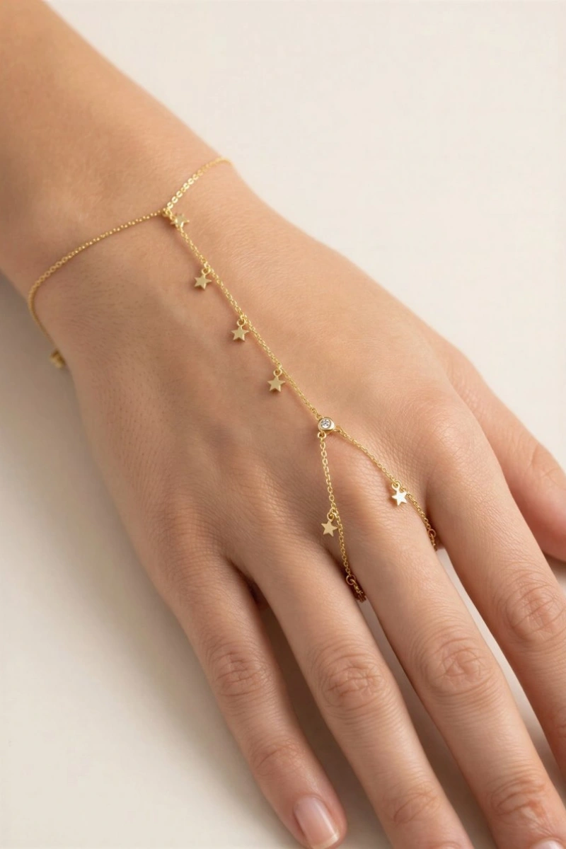 Sallantılı Yıldız Model Gold Altın Kaplama Şahmeran