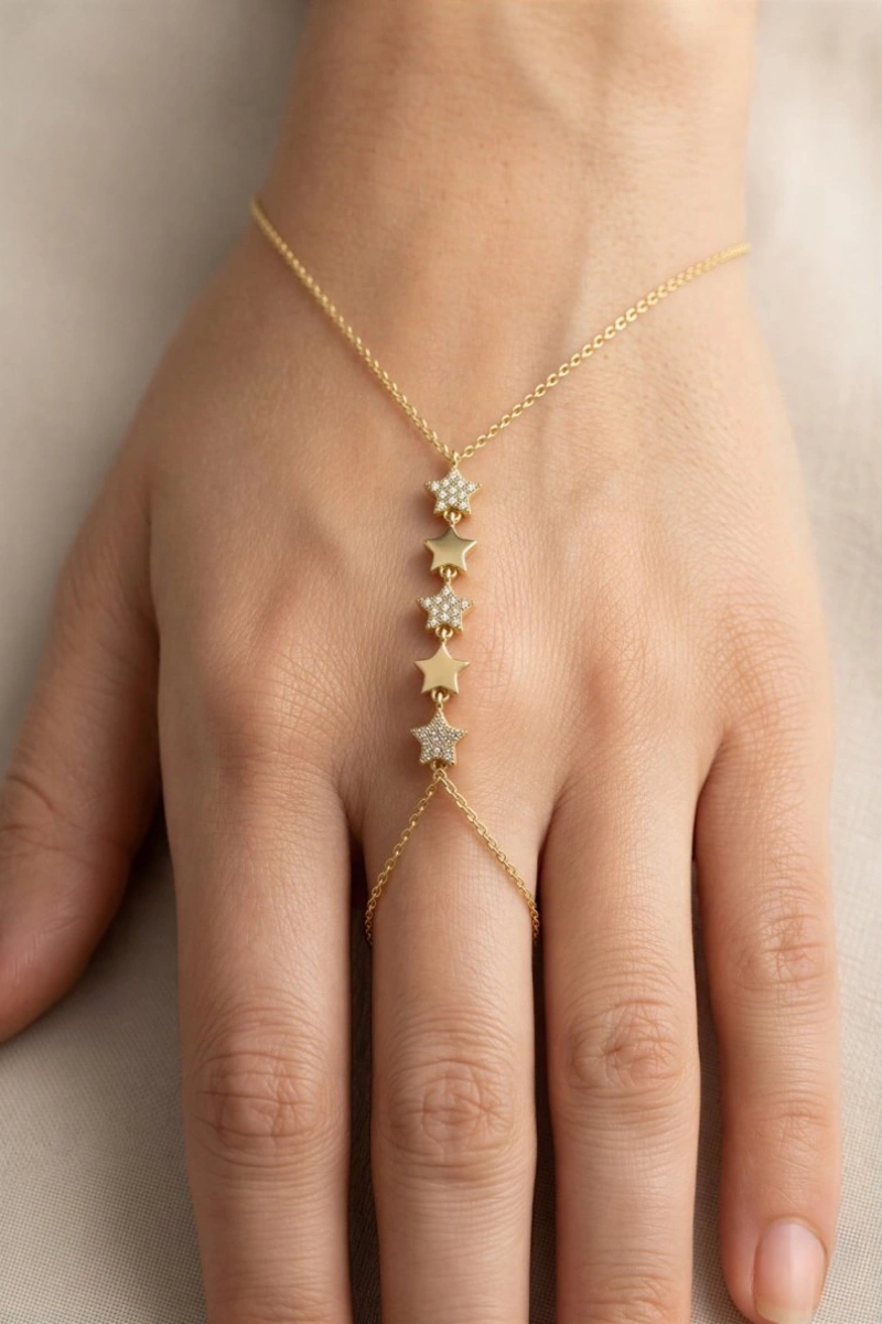 Beş Yıldız Model Gold Altın Kaplama Şahmeran