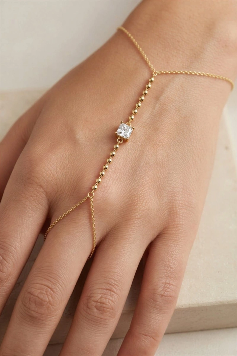 Kare Baget Model Gold Altın Kaplama Şahmeran