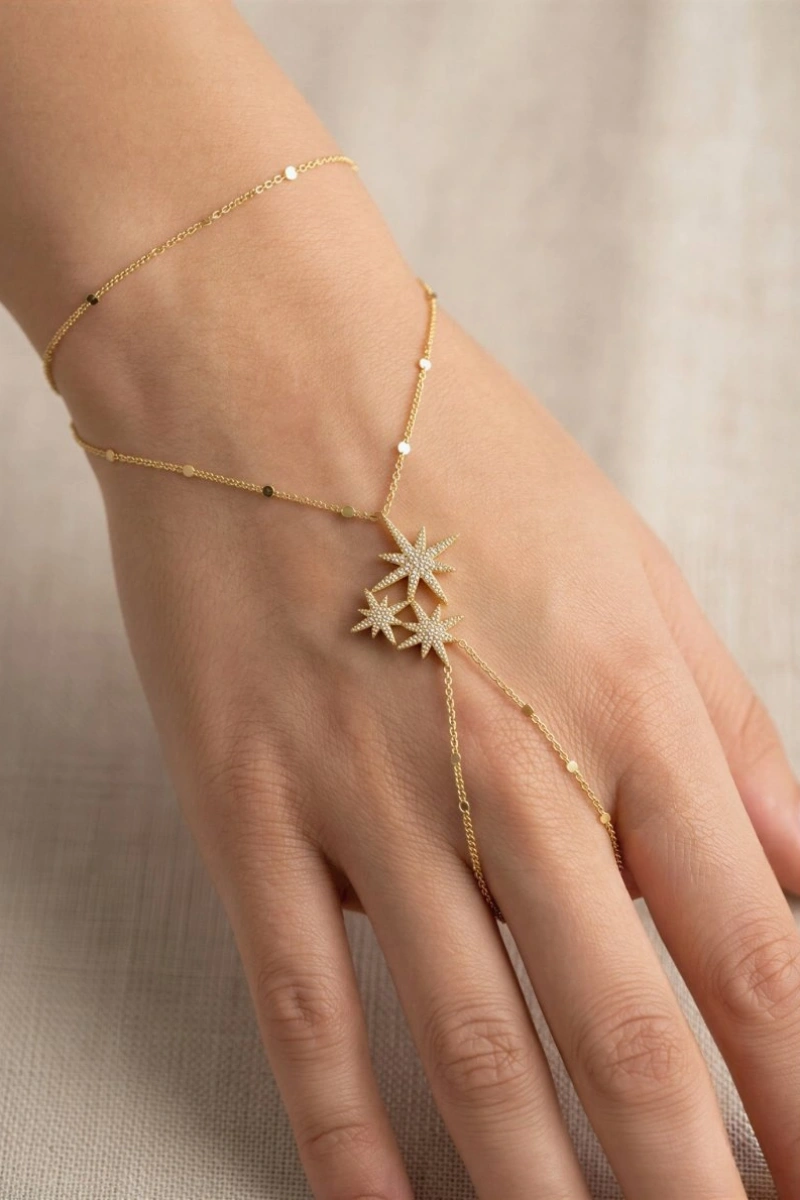 Çoklu Yıldız Model Gold Altın Kaplama Şahmeran