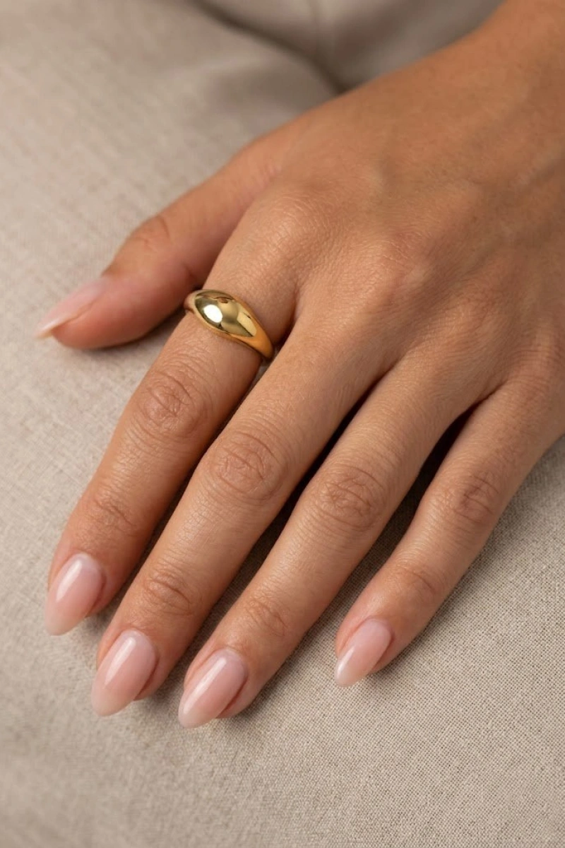 Tombul Model Gold Altın Kaplama Yüzük