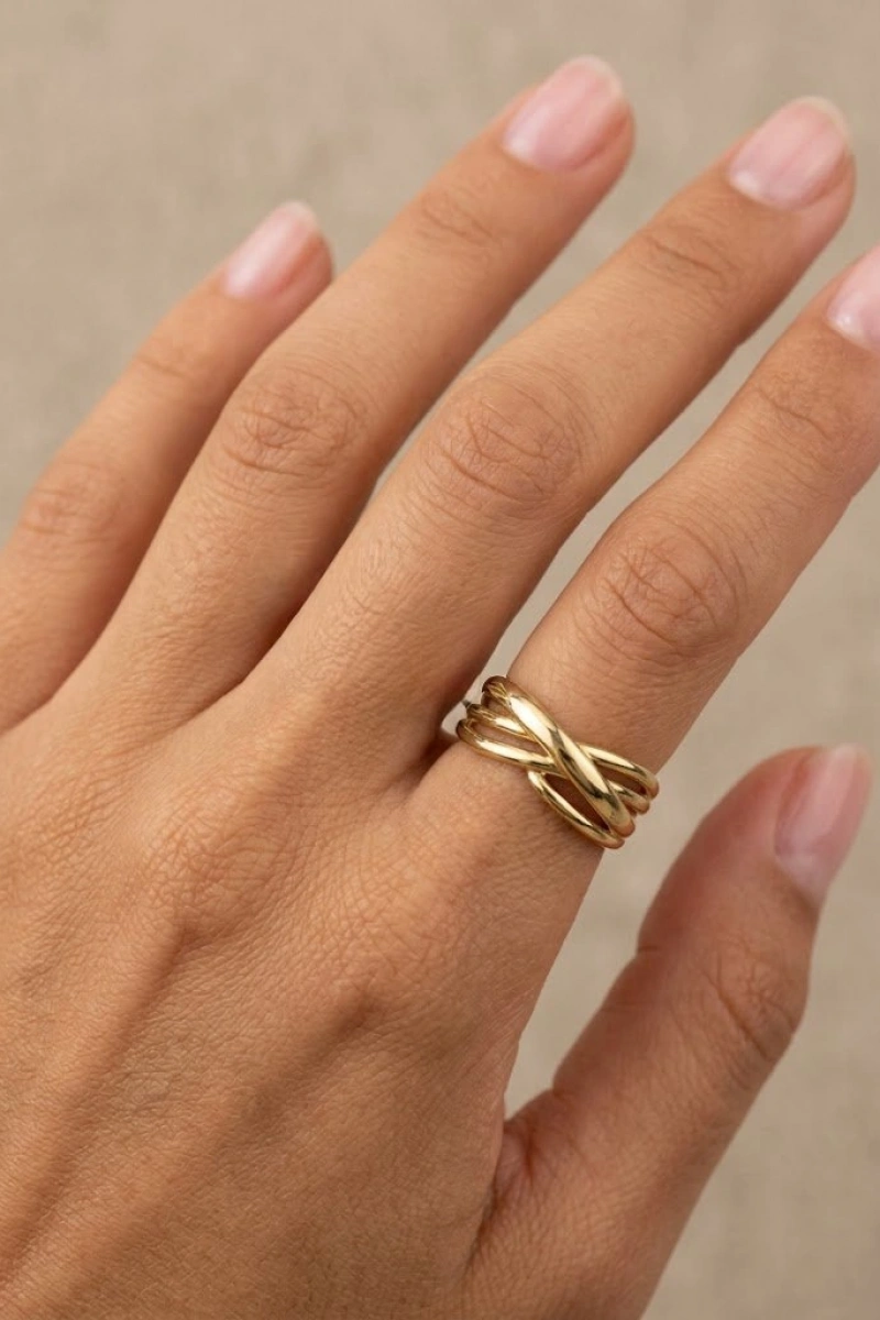 Geçiş Model Gold Altın Kaplama Yüzük