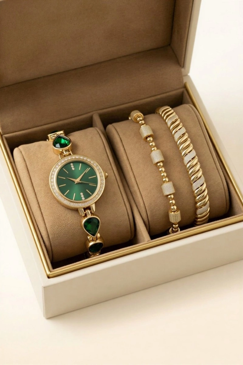 Zümrüt Blok Kombin Kadın Kol Saati